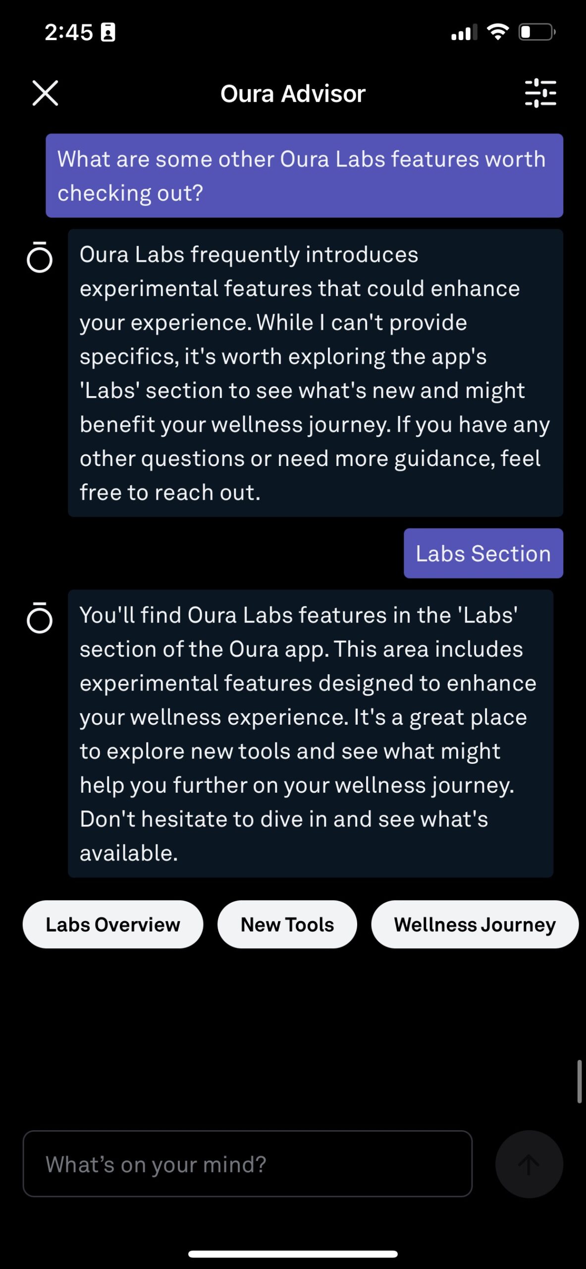 Oura Advisor Oura Labs