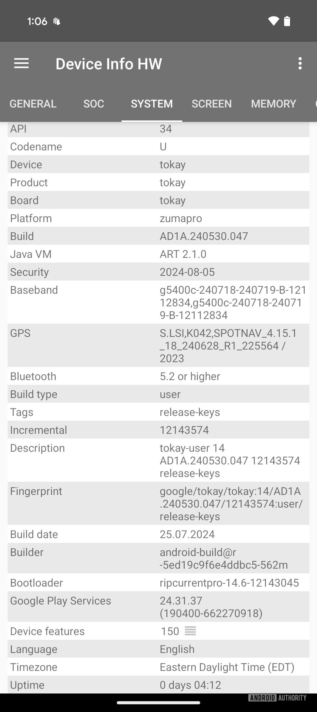 Pixel 9 Exynos Modem 5400 system info