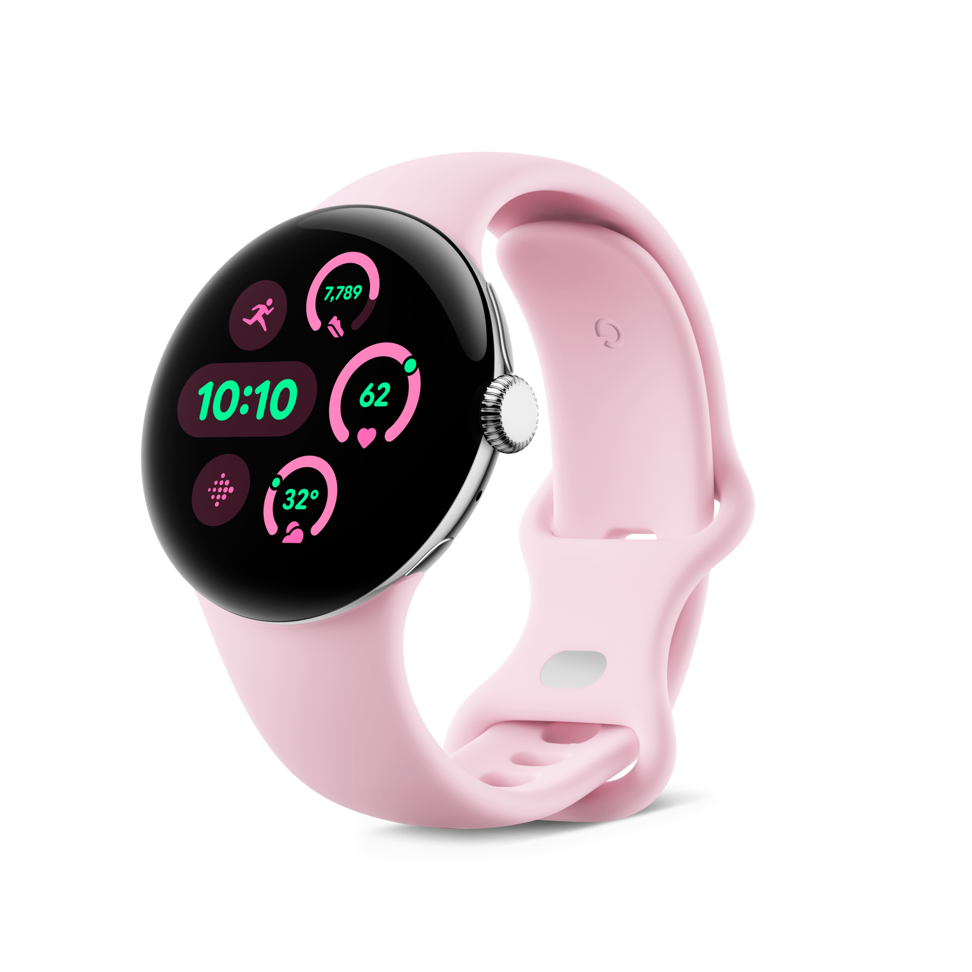 Pixel Watch 3 41mm Active Rose Quartz Side 2