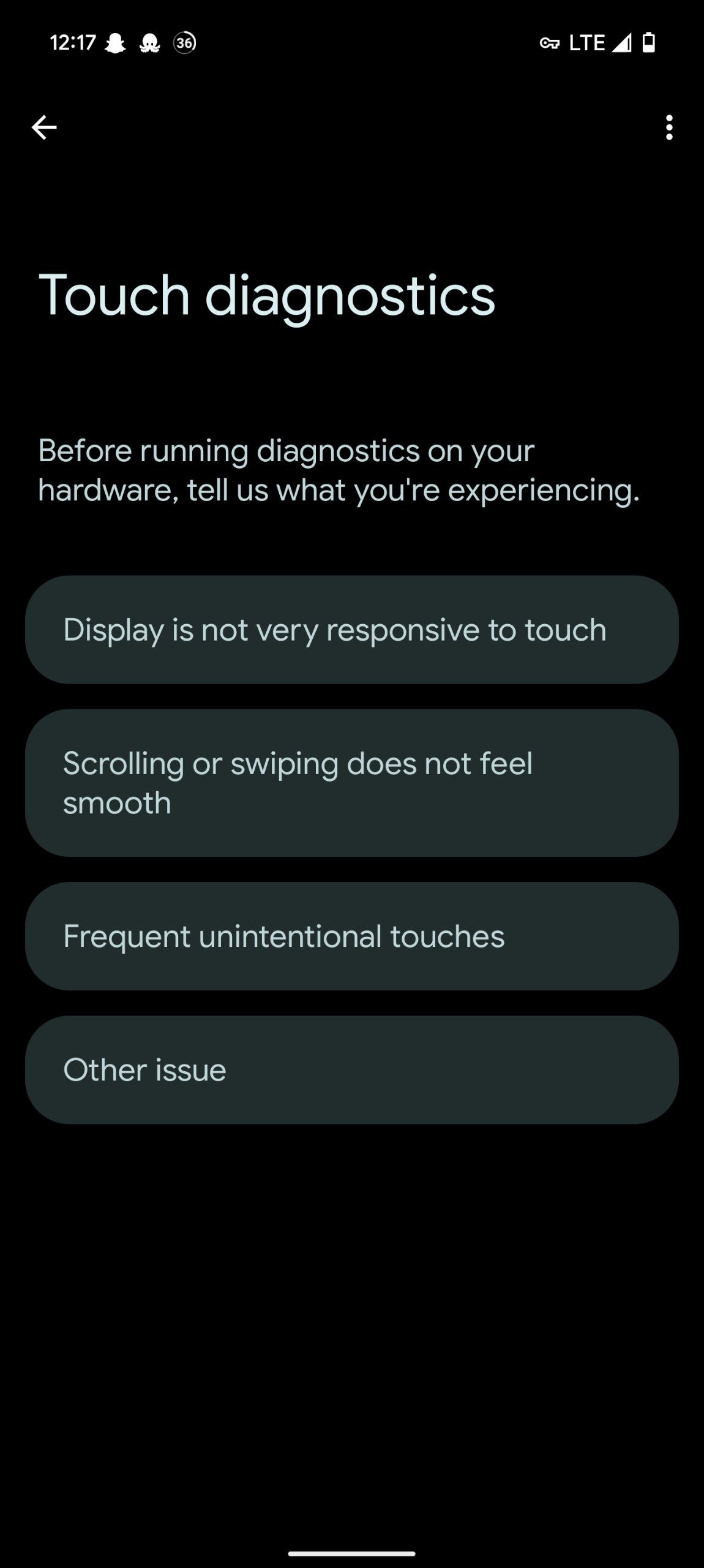 Pixel 9 touch diagnostics