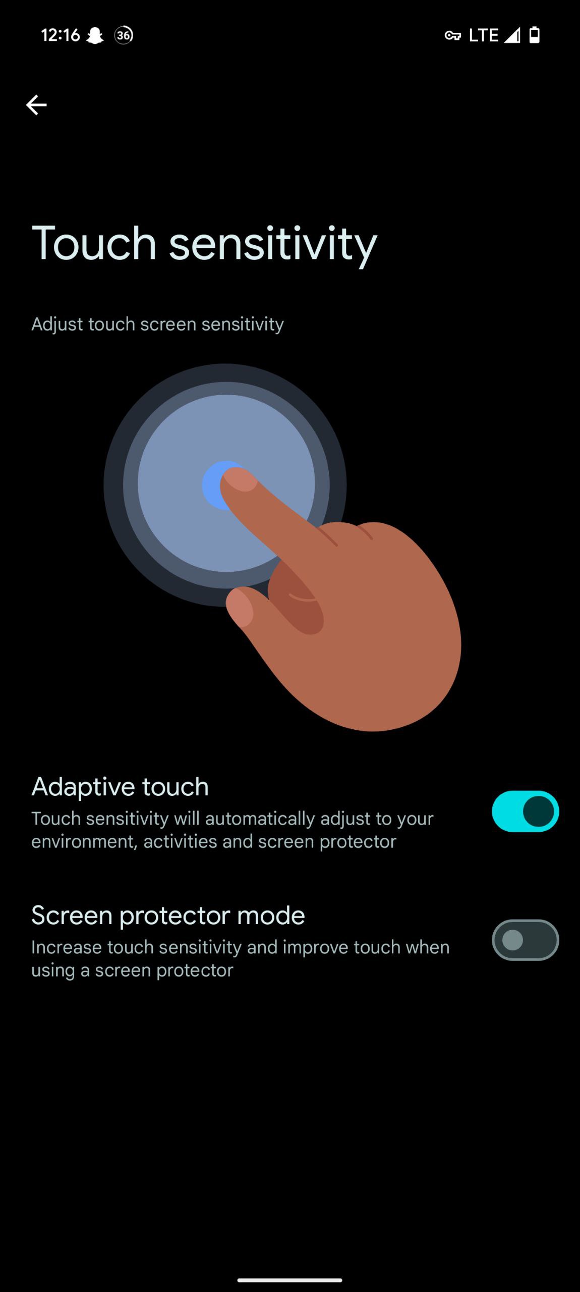 Pixel 9 touch sensitivity settings