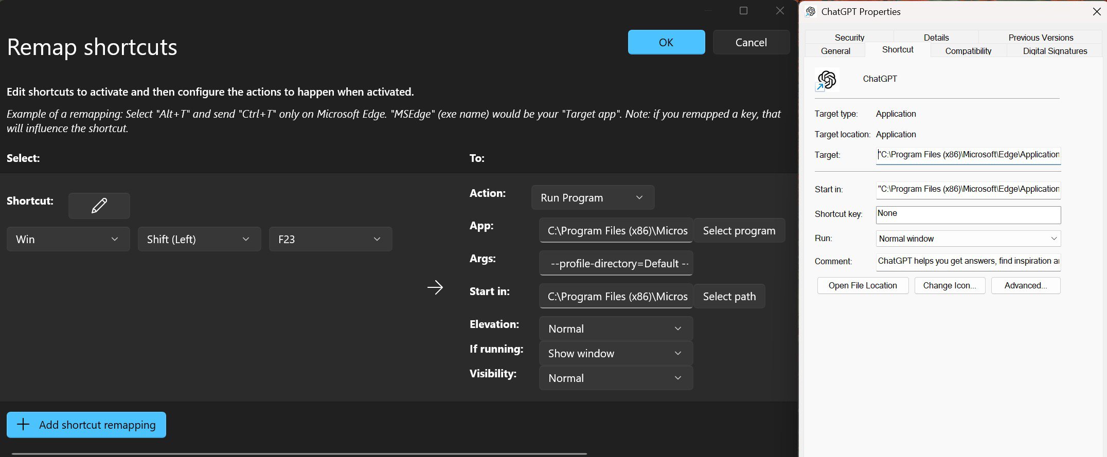 Remap Copilot Key to ChatGPT