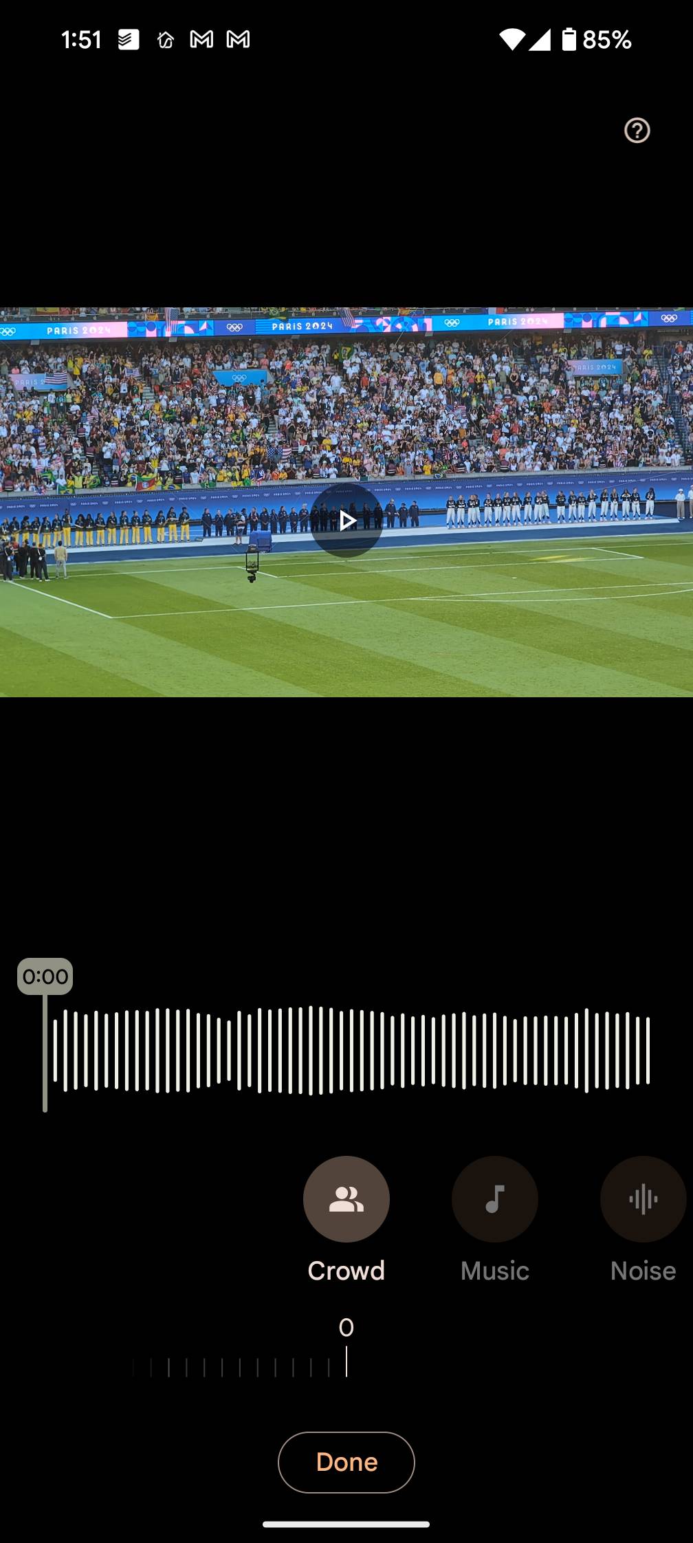 Screenshot of Audio Magic Eraser on the Pixel 8 Pro.