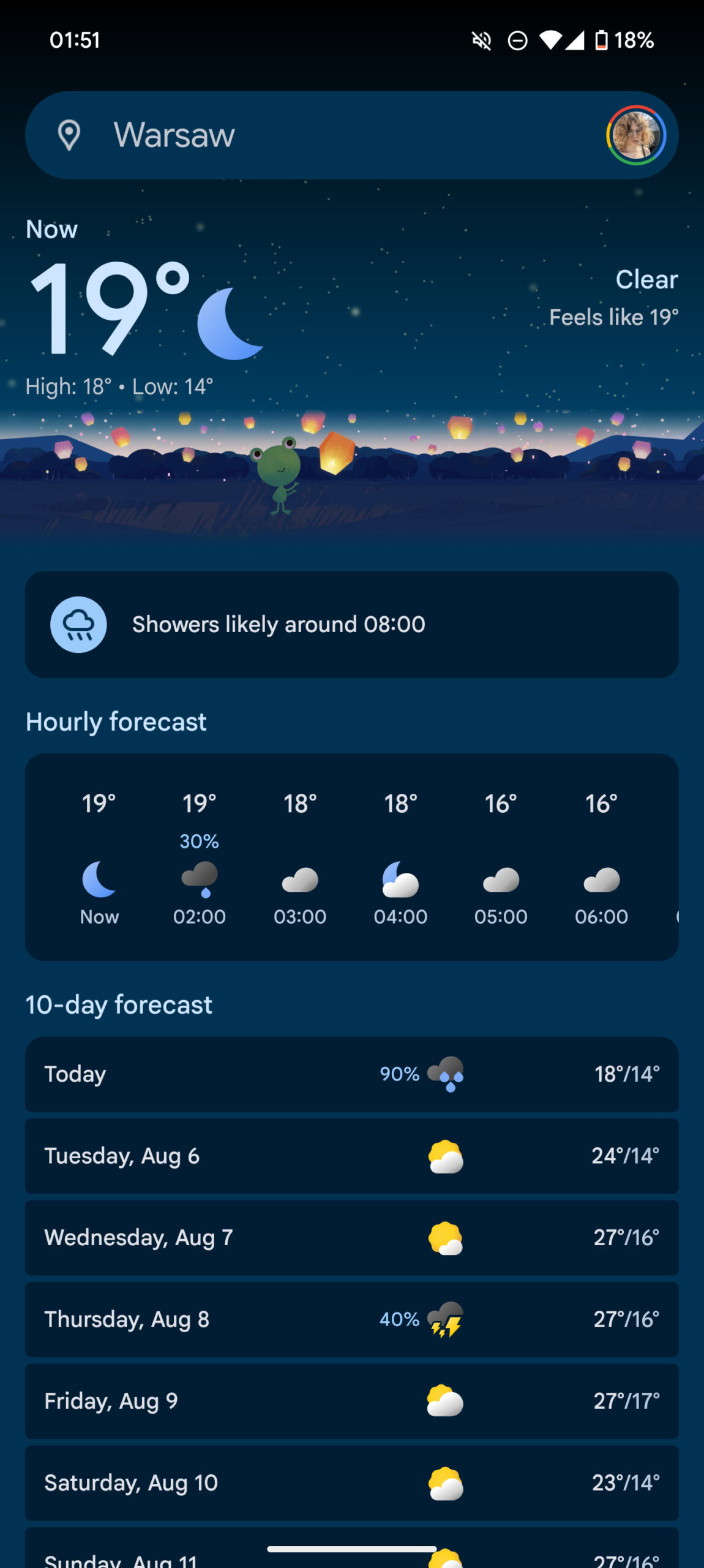 Captura de pantalla 1 de la aplicación Google Weather