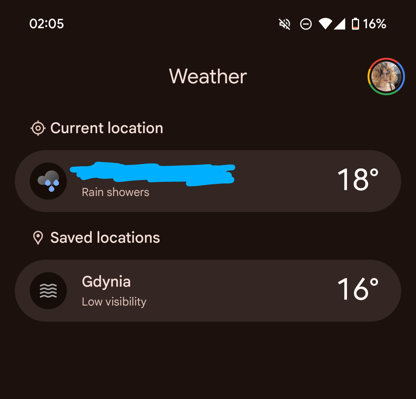 Screenshot of the weather app for the new Pixel 9 4