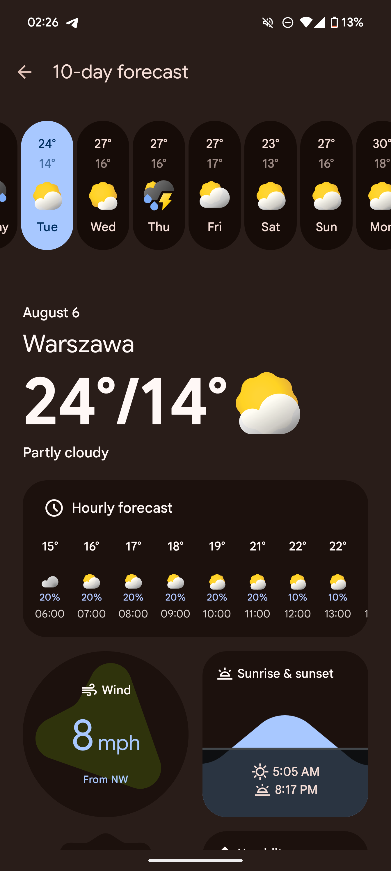 Image of the new weather app for the Pixel 9 3