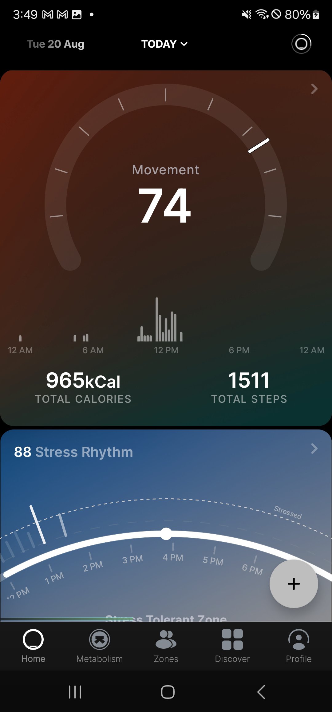 The Ultrahuman App Home tab displays users' stats.