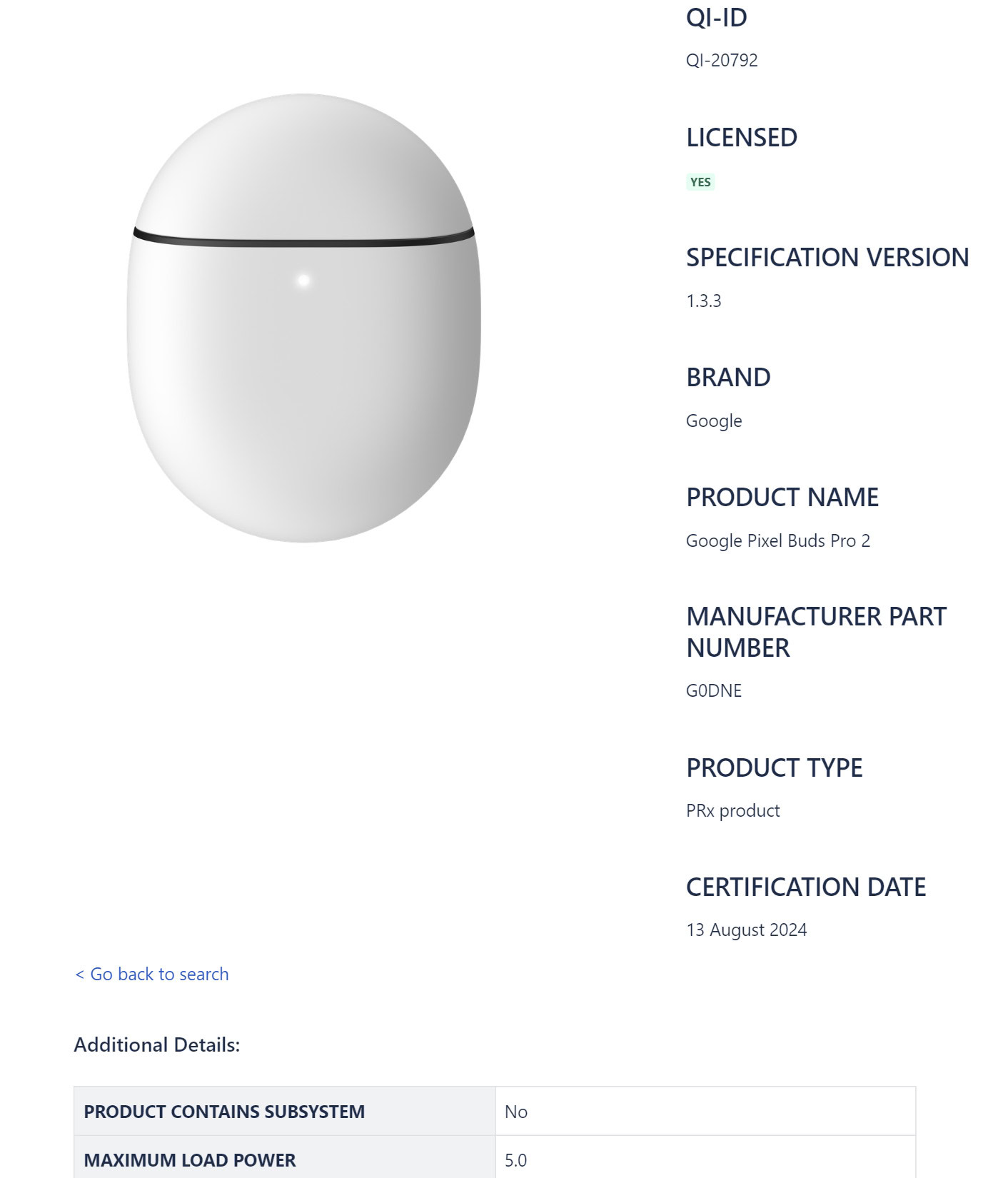 WPC filing for Pixel Buds Pro 2