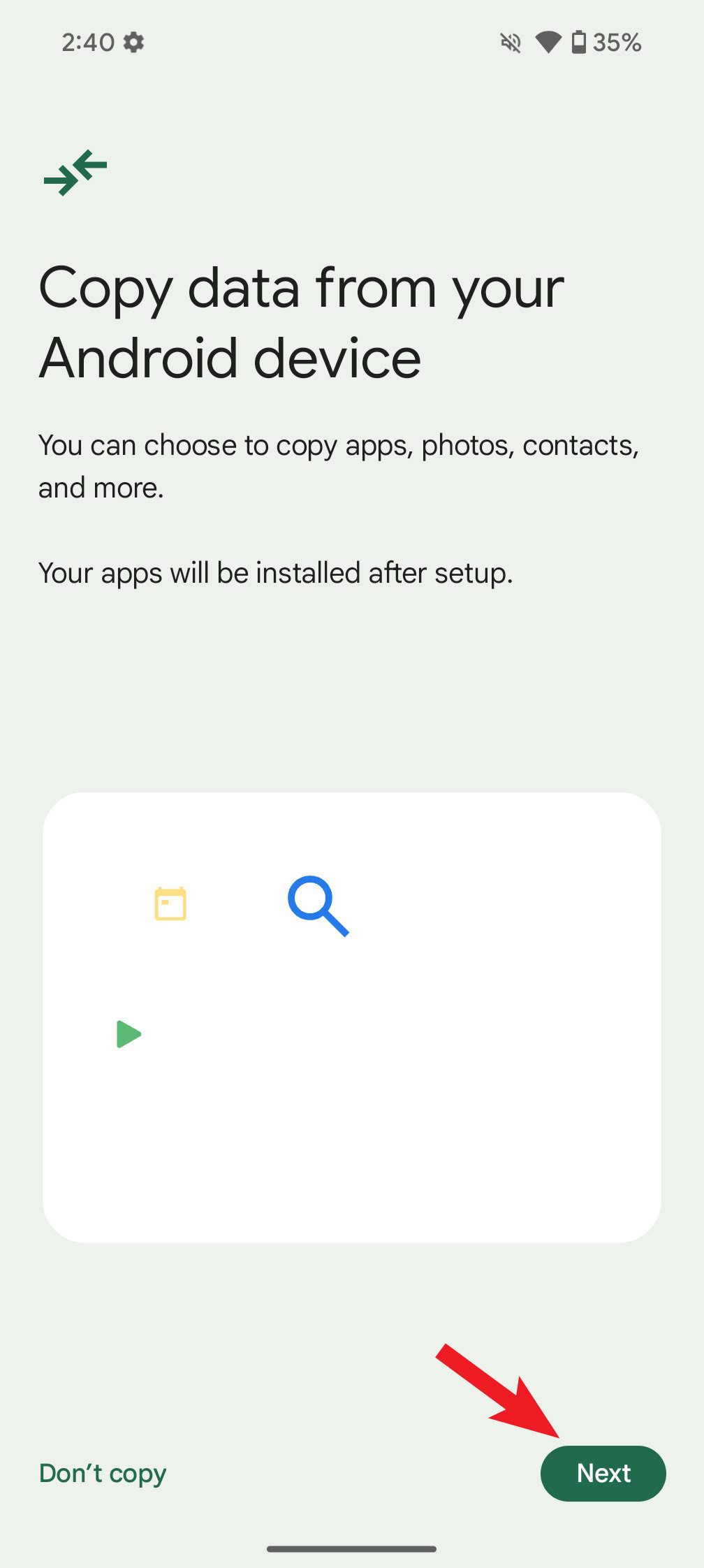 google pixel 9 pro screenshot 12a copy data