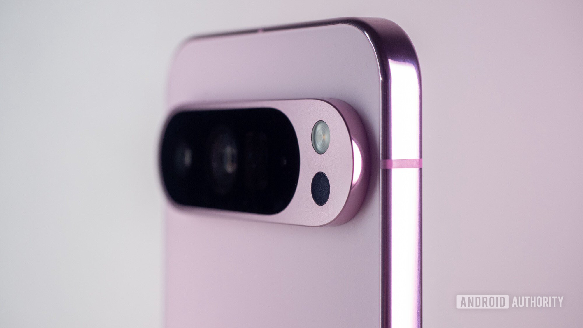 pink google pixel 9 pro xl camera sideways