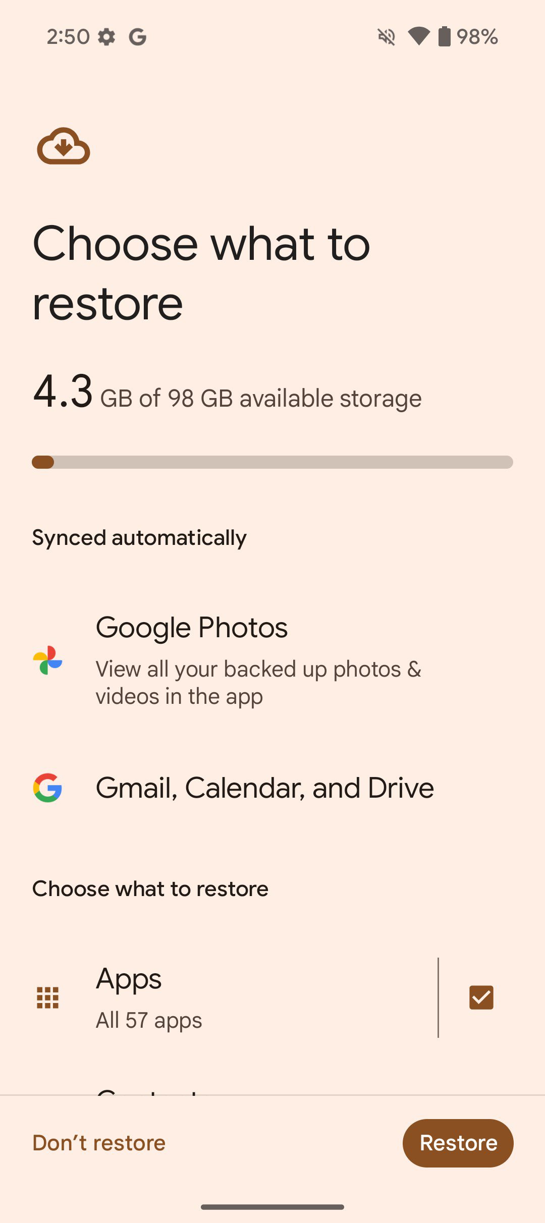 google pixel 9 screenshot 6 choose restore