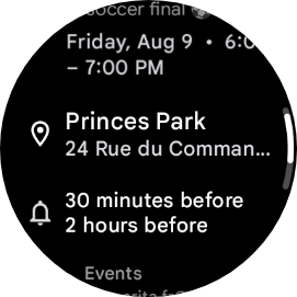 google pixel watch screenshot calendar event location 2