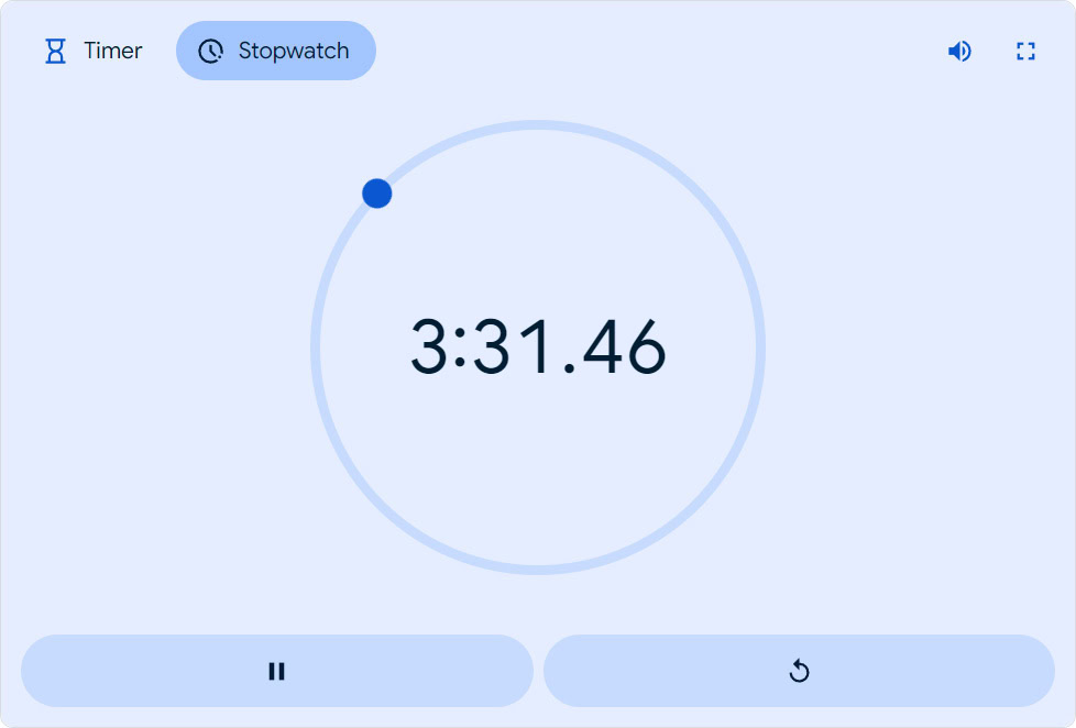 google search stopwatch