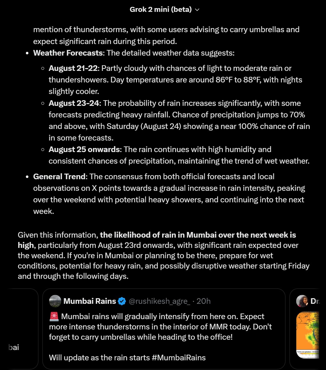 grok 2 weather forecast