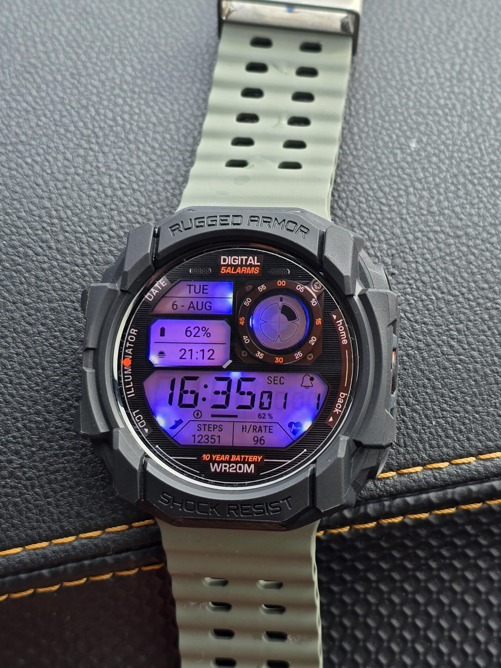 A Samsung Galaxy Watch Ultra dressed up to look like a Casio G-Shock watch