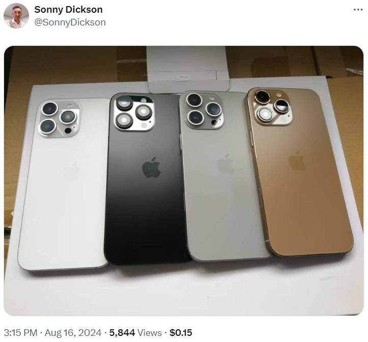 iPhone 16 Pro Max leak shows off new gold-like color