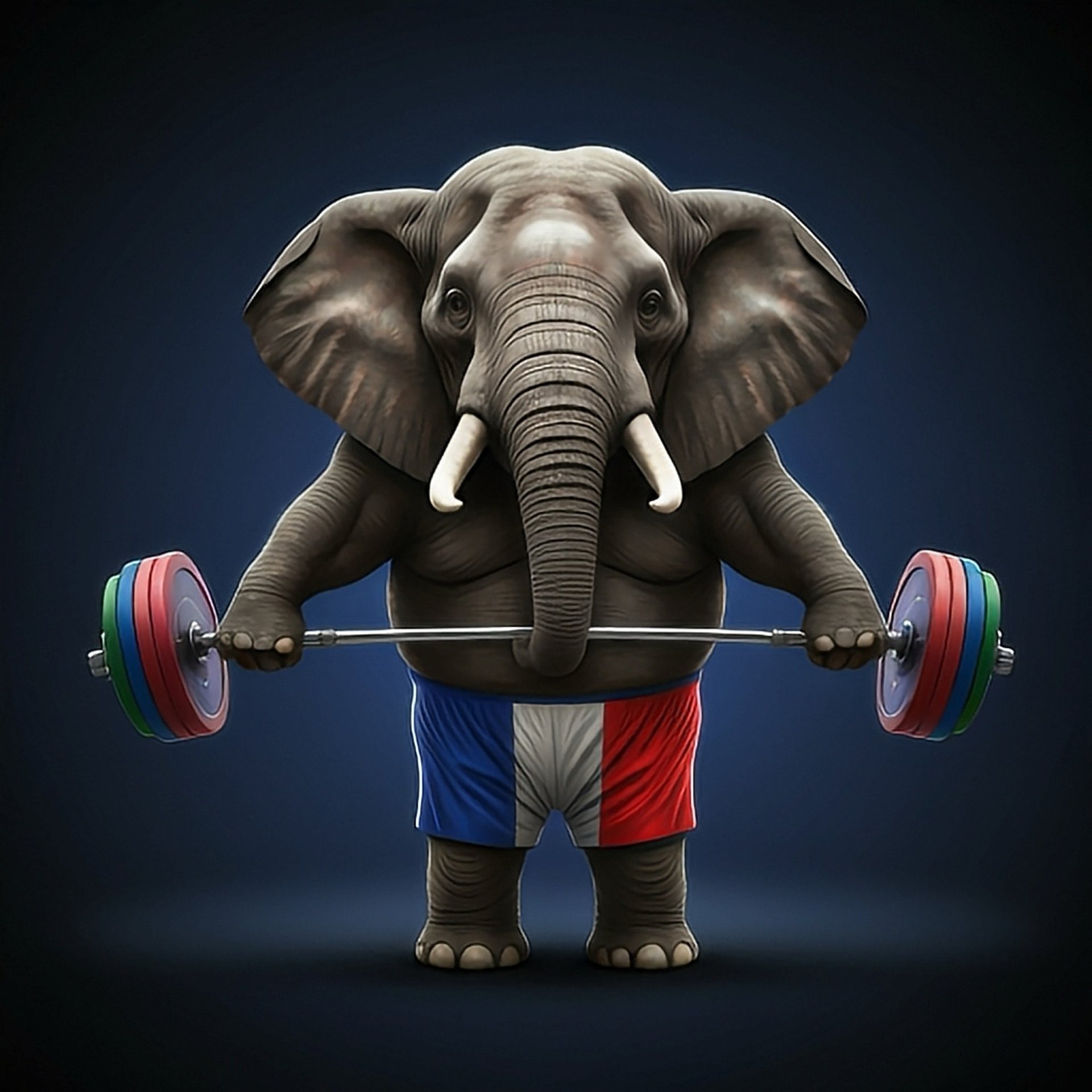 pixel studio elephant weightlifting