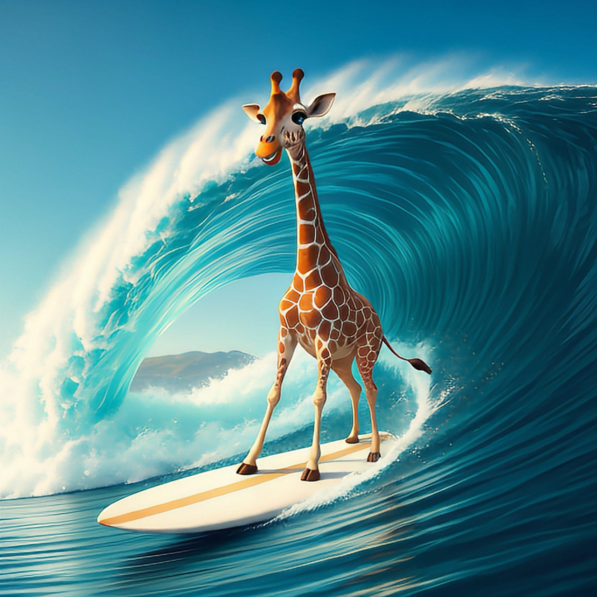 pixel studio surfing giraffe