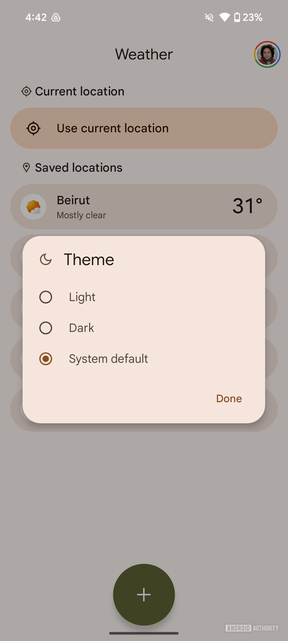 pixel weather app settings theme convert