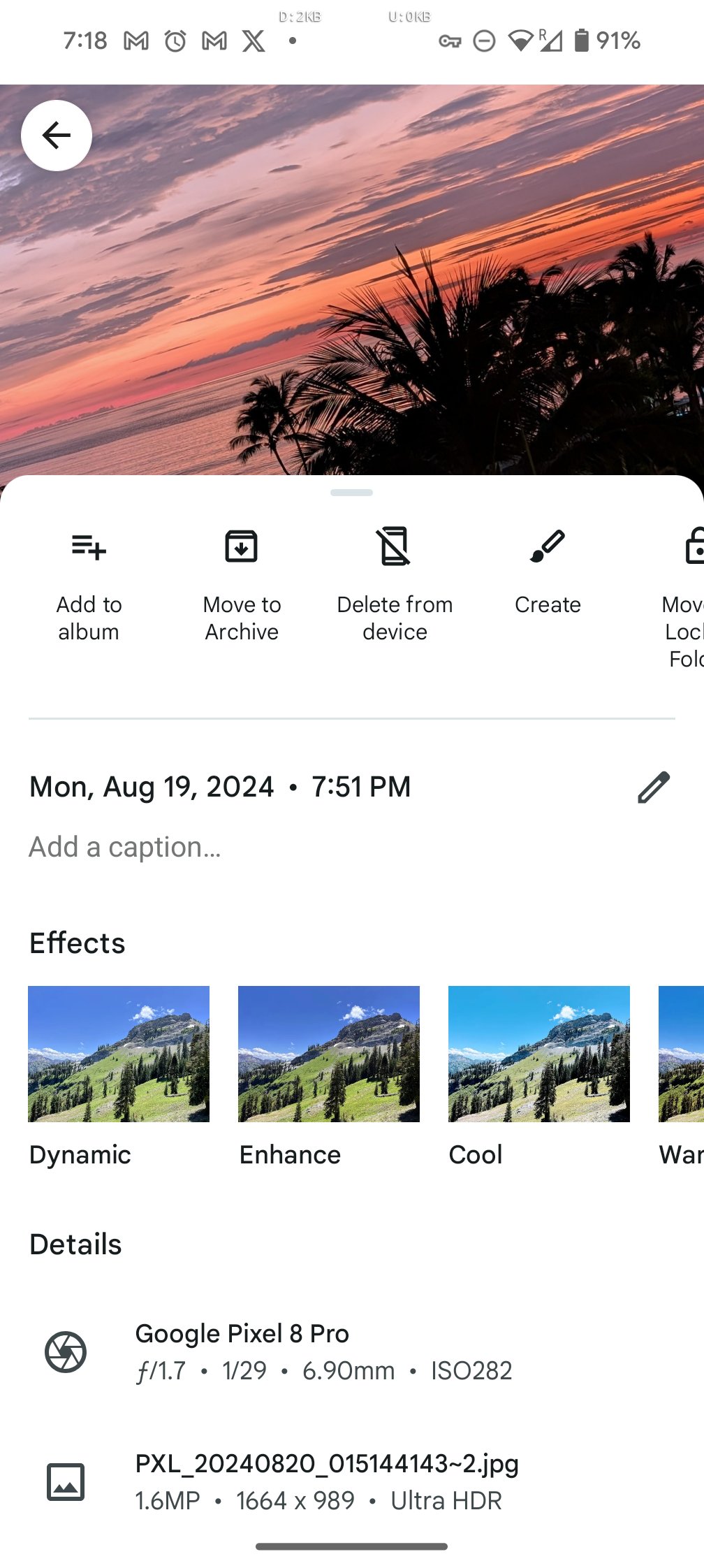 Google Photos can now perform basic edits on Ultra HDR images without an issue