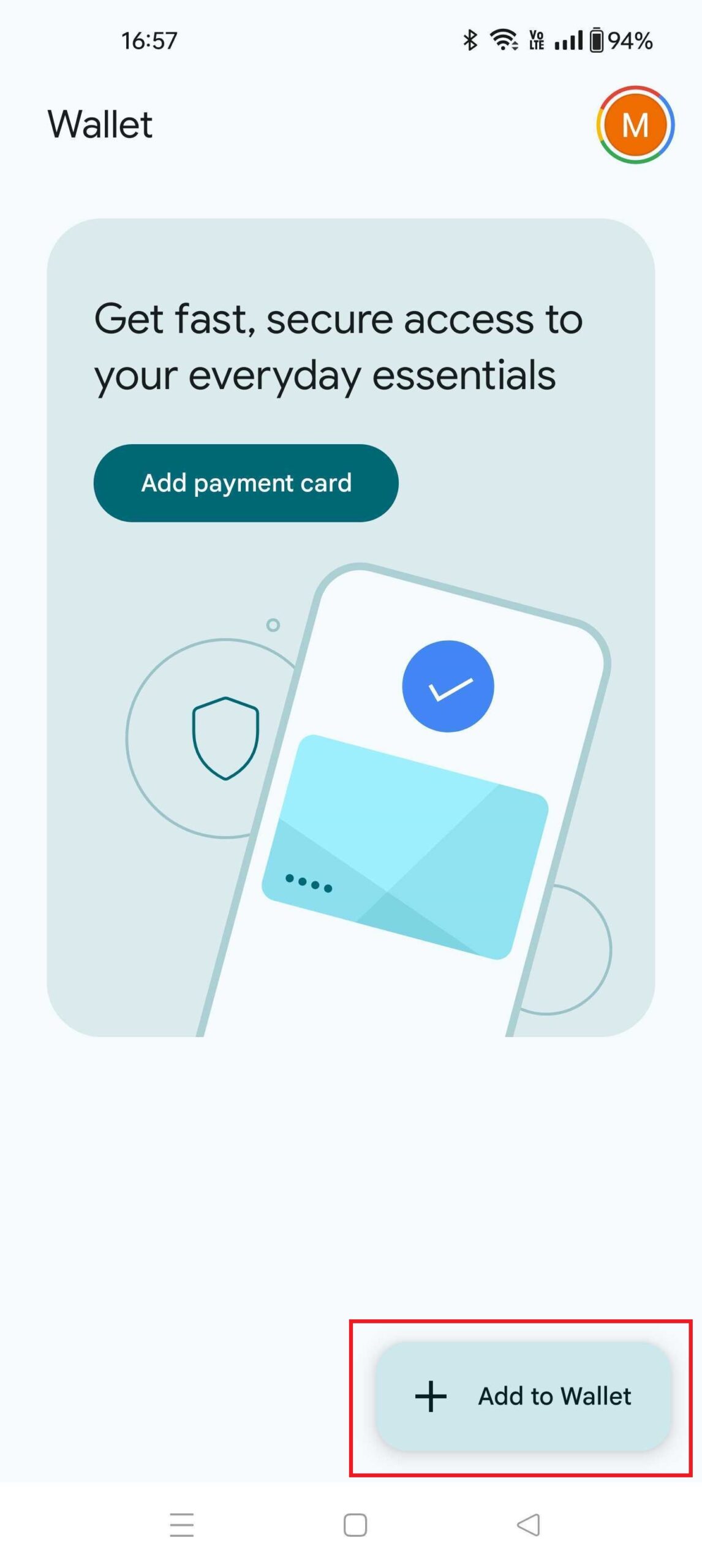 Add Card Google Wallet 1