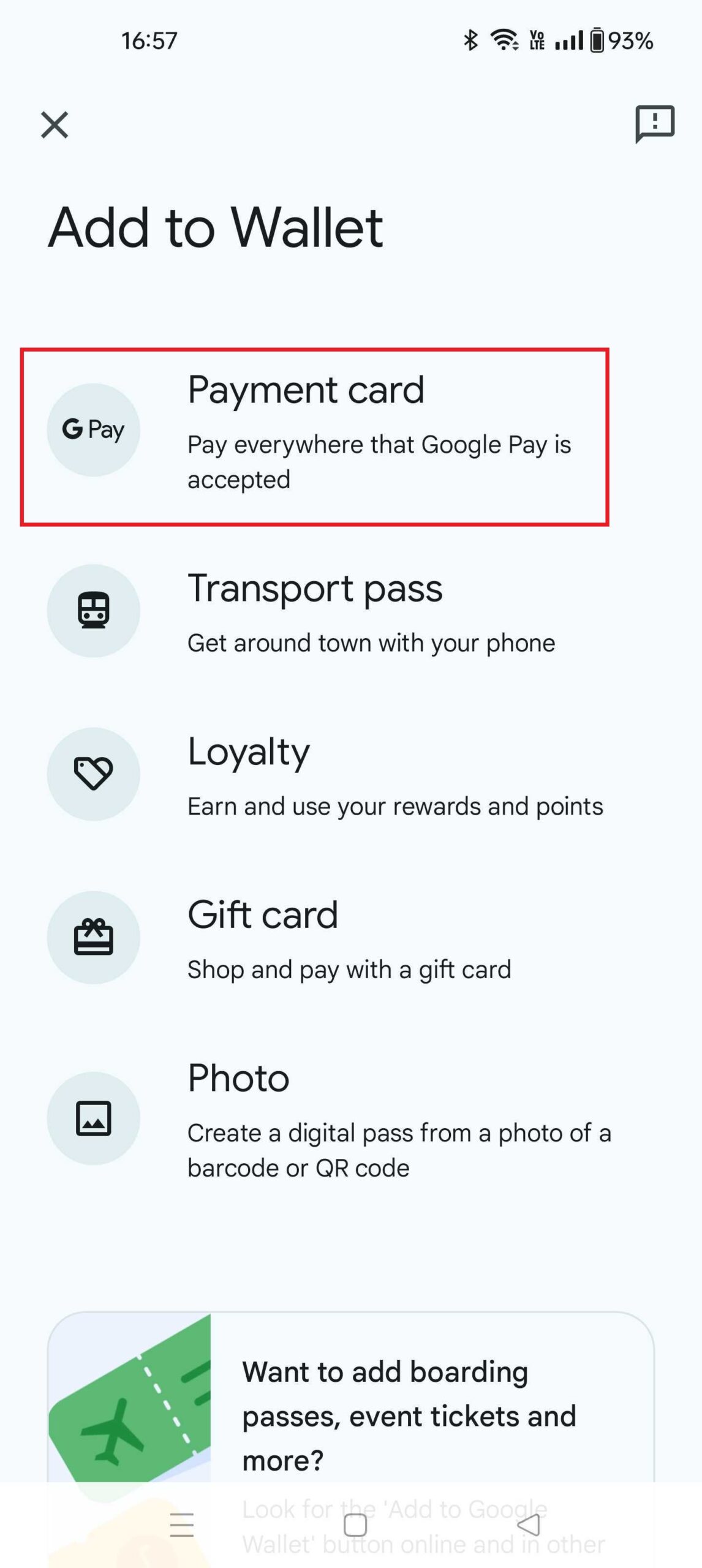 Add Card Google Wallet 2