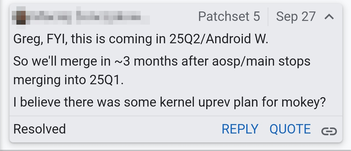 Android 16 25Q2 release reference in AOSP 1