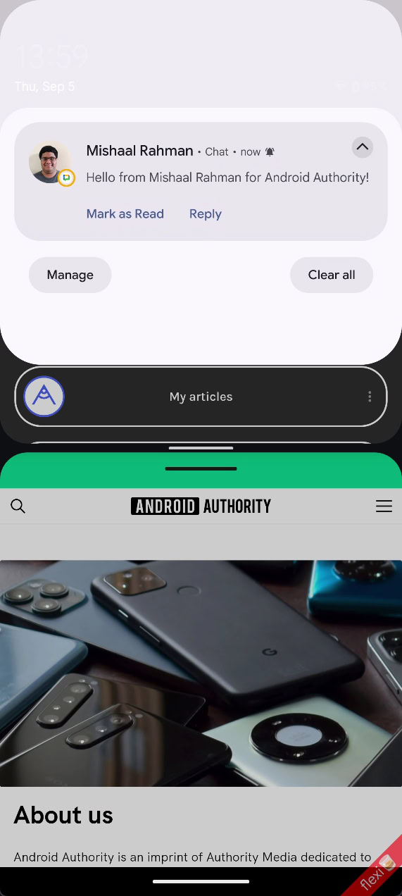 Android 16 dual shade notifications panel light mode