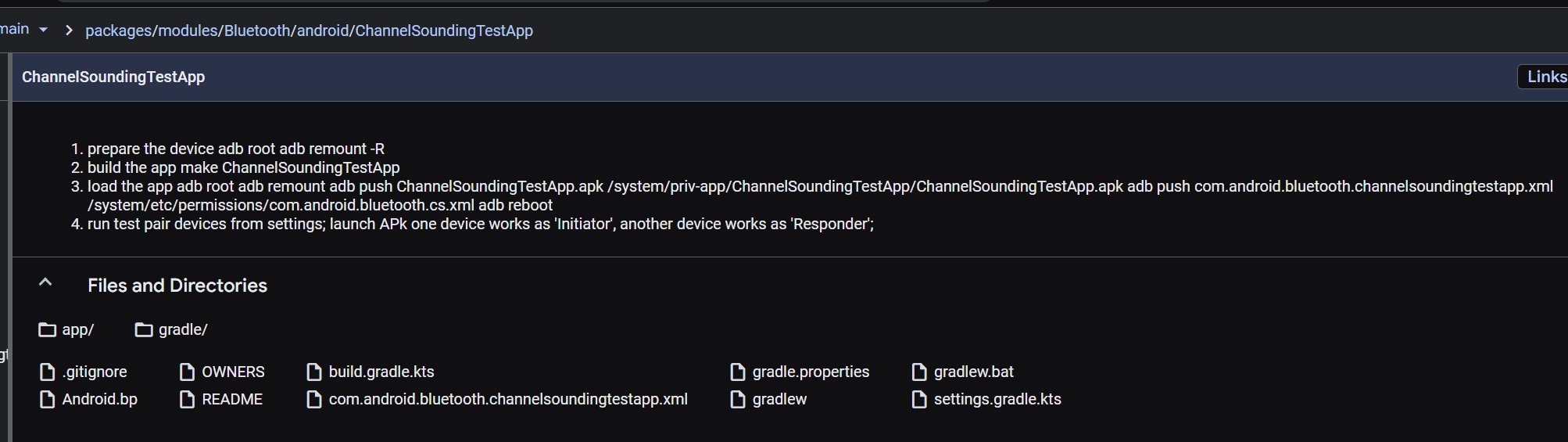 Bluetooth Channel Sounding sample app