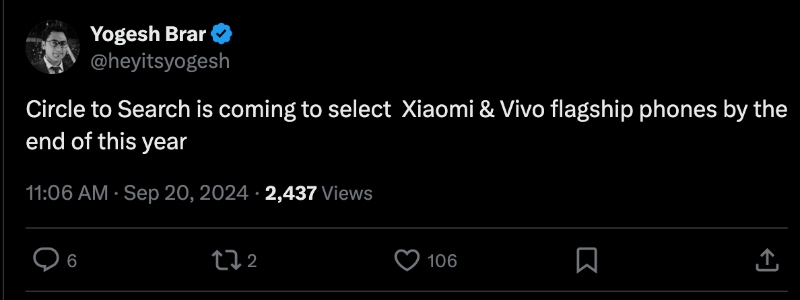 Circle to search Xiaomi vivo