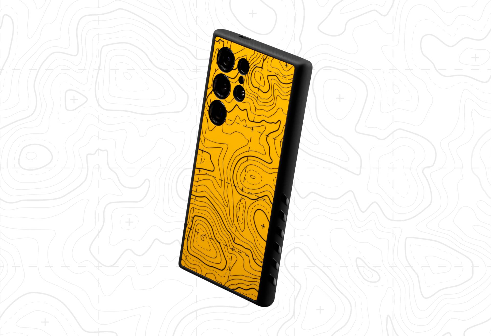 Yellow Dbrand Area 51 skin on Galaxy Z Fold 6 Grip case.