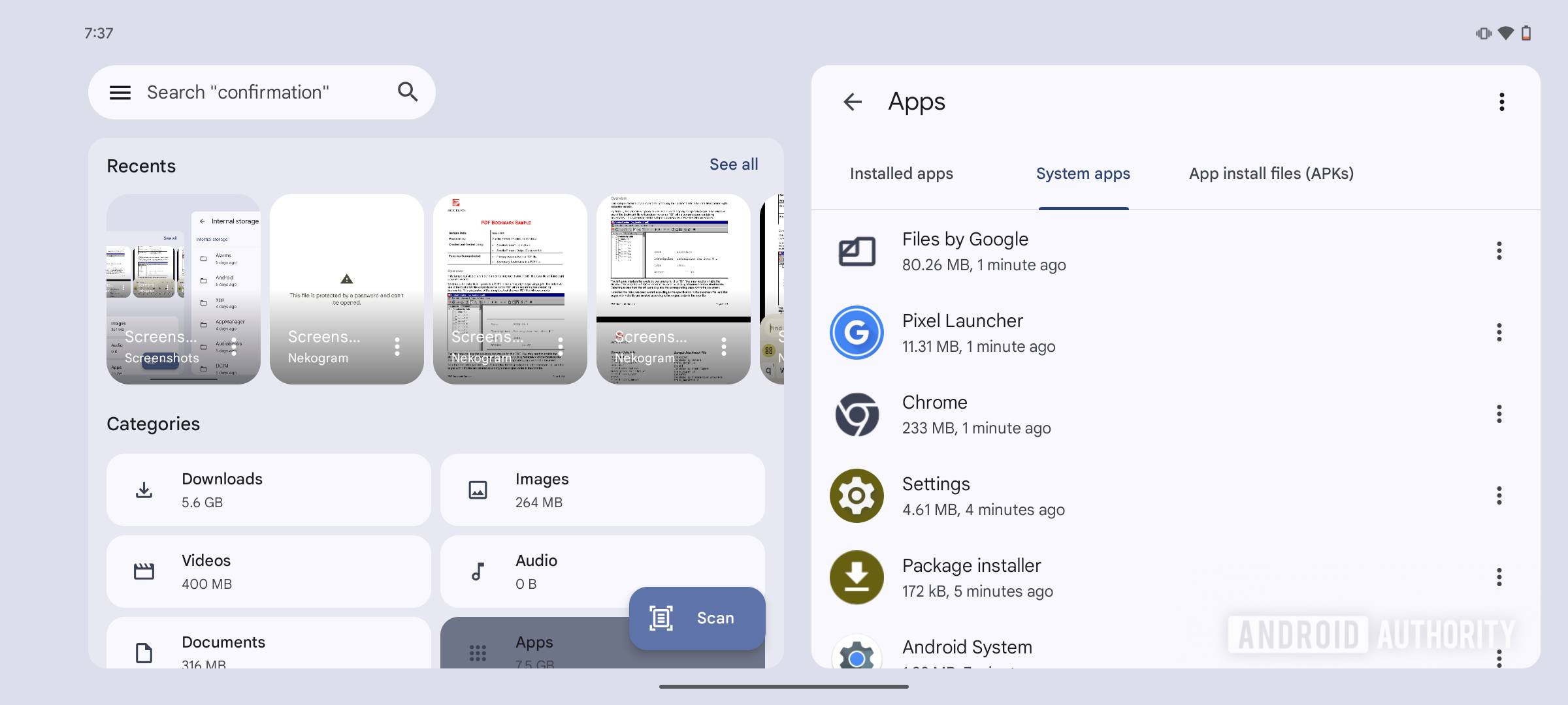 Files by Google tests new layout for tablets and foldables (APK teardown)