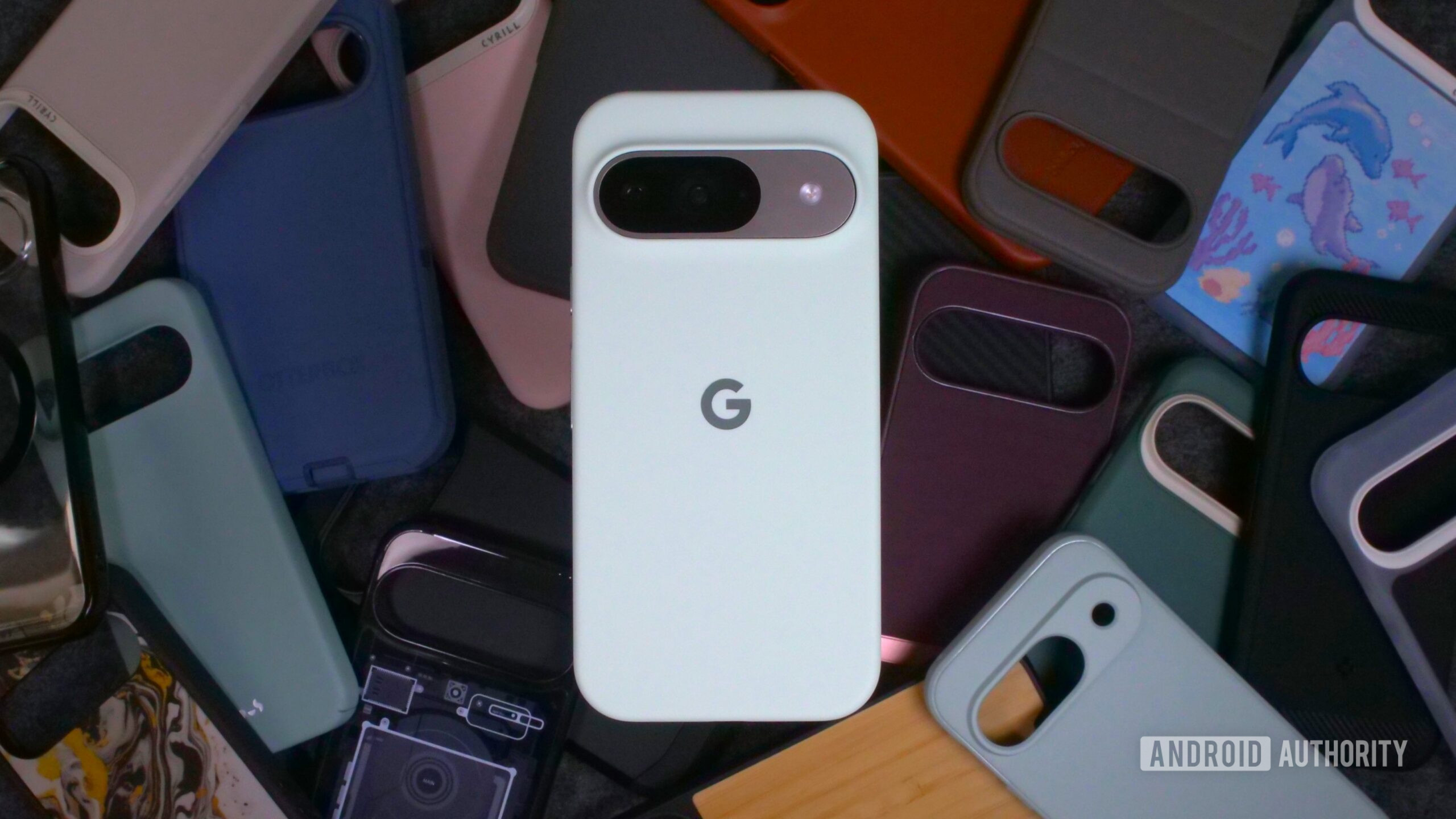 Google Pixel 9 cases on table