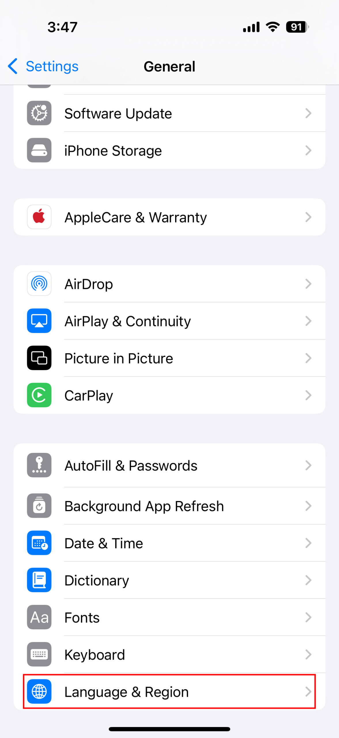 How to change device language to English (US) on iPhone (2)