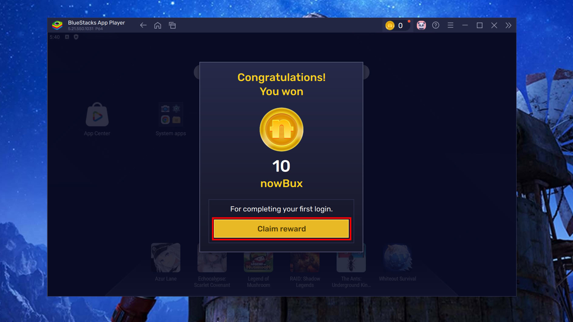 How to start earning nowbux on BlueStacks (4)