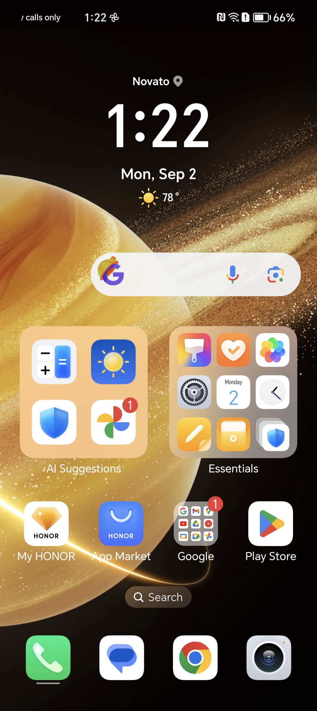 Magic OS 8 home screen