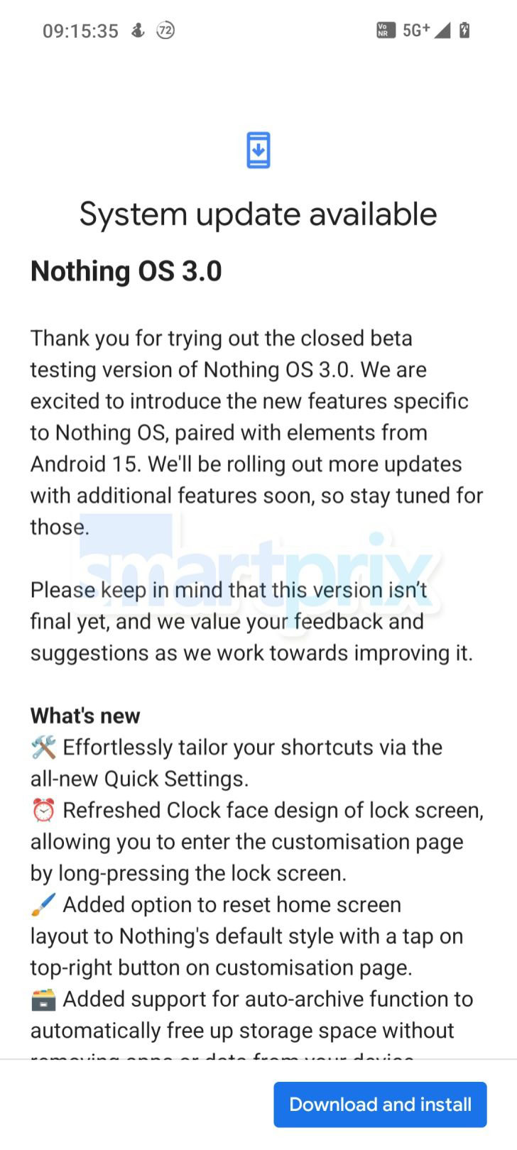 Nothing OS 3.0 changelog