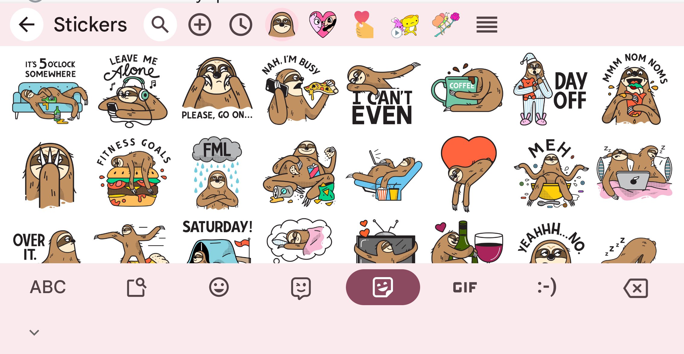 Old Gboard sticker picker UI for foldable