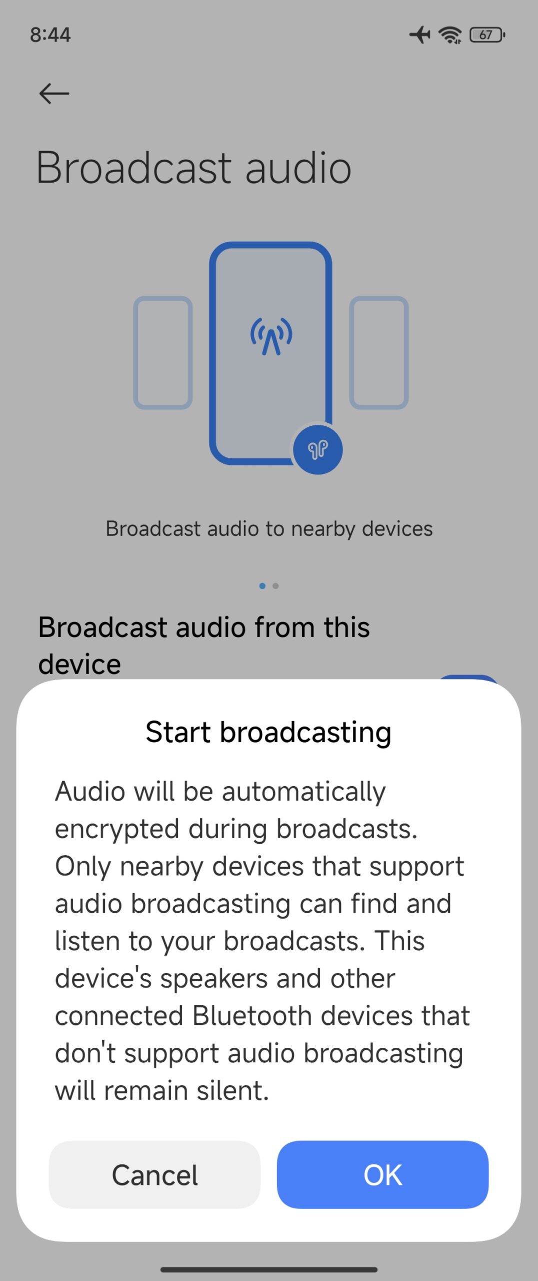 Start broadcasting in HyperOS