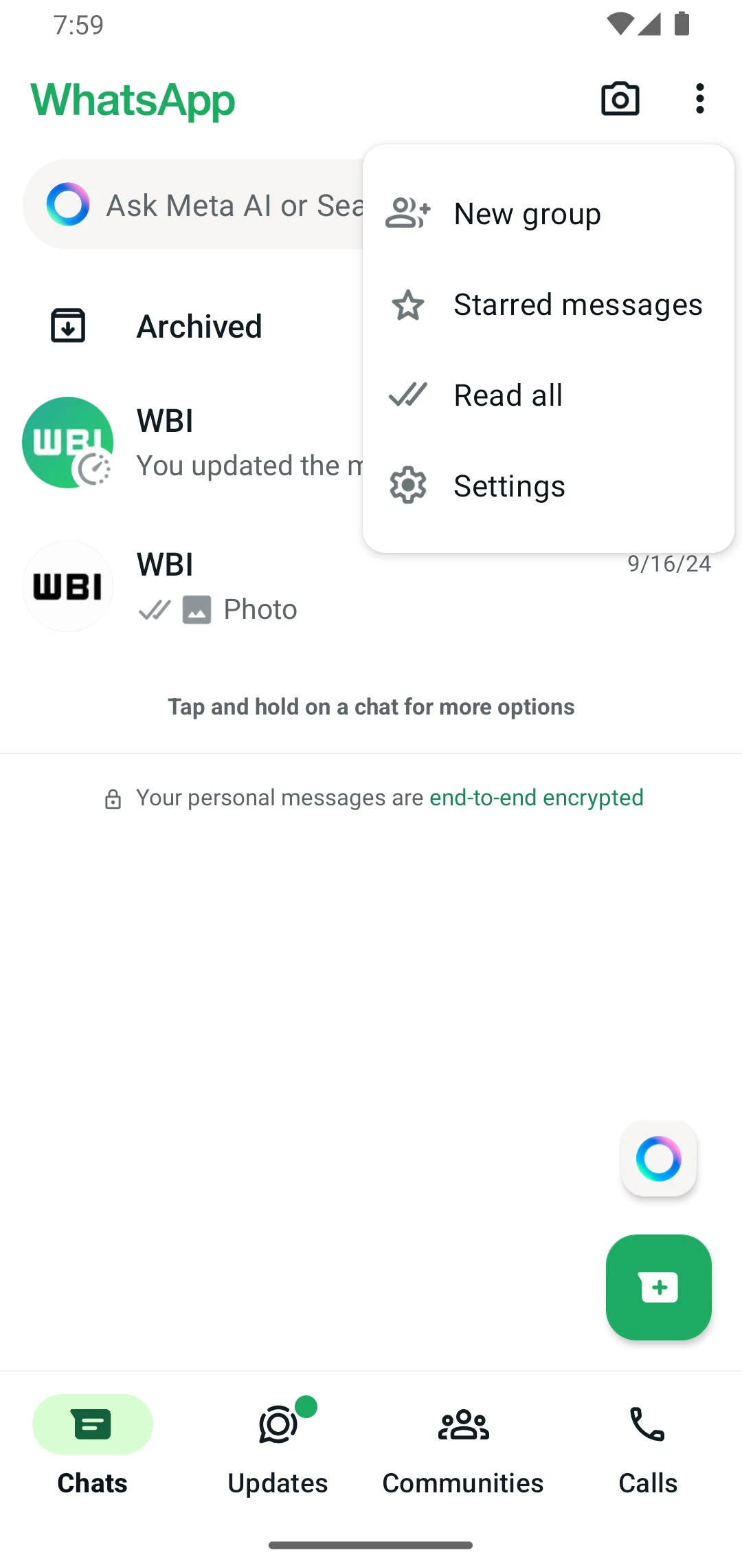 WhatsApp’s mark all chats as read feature on Android