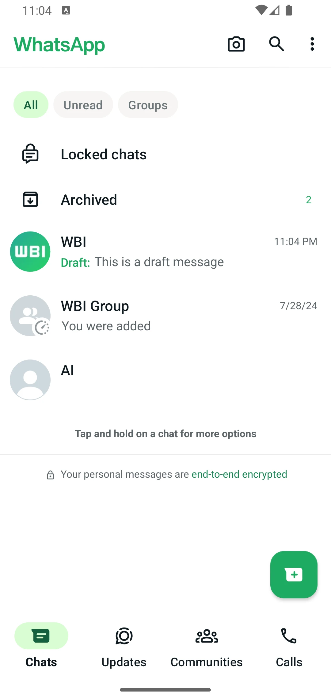 Draft label on WhatsApp for Android