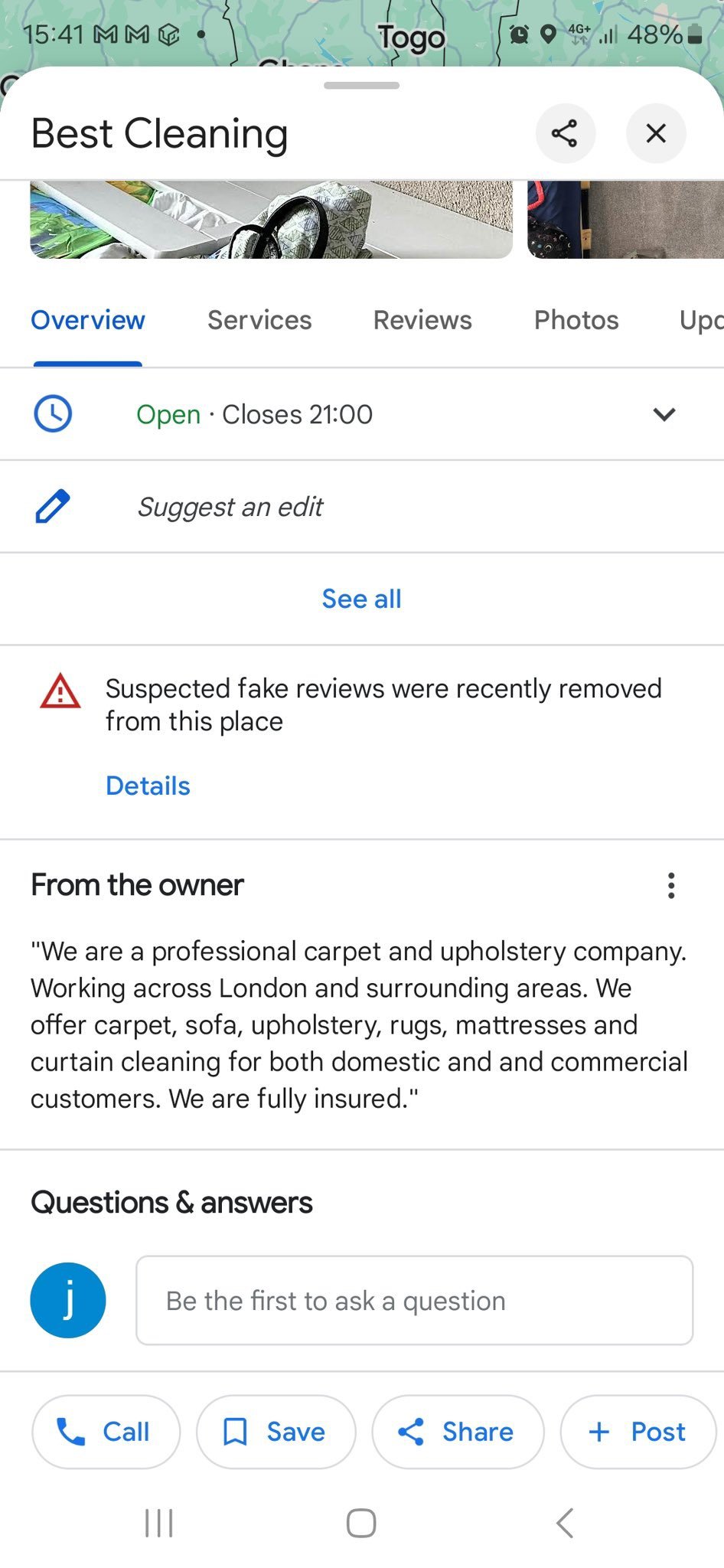 google business review warning