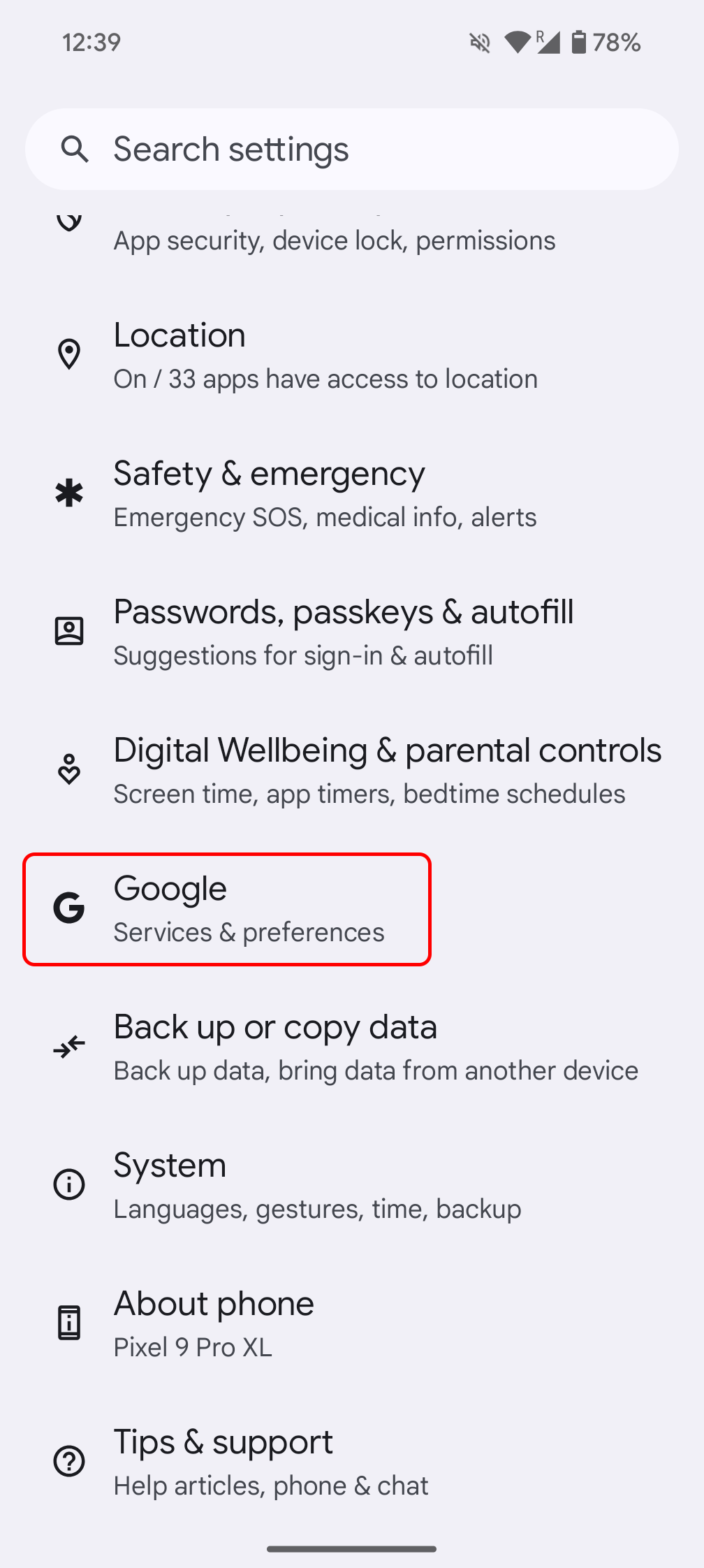 google pixel cross device sync settings 1