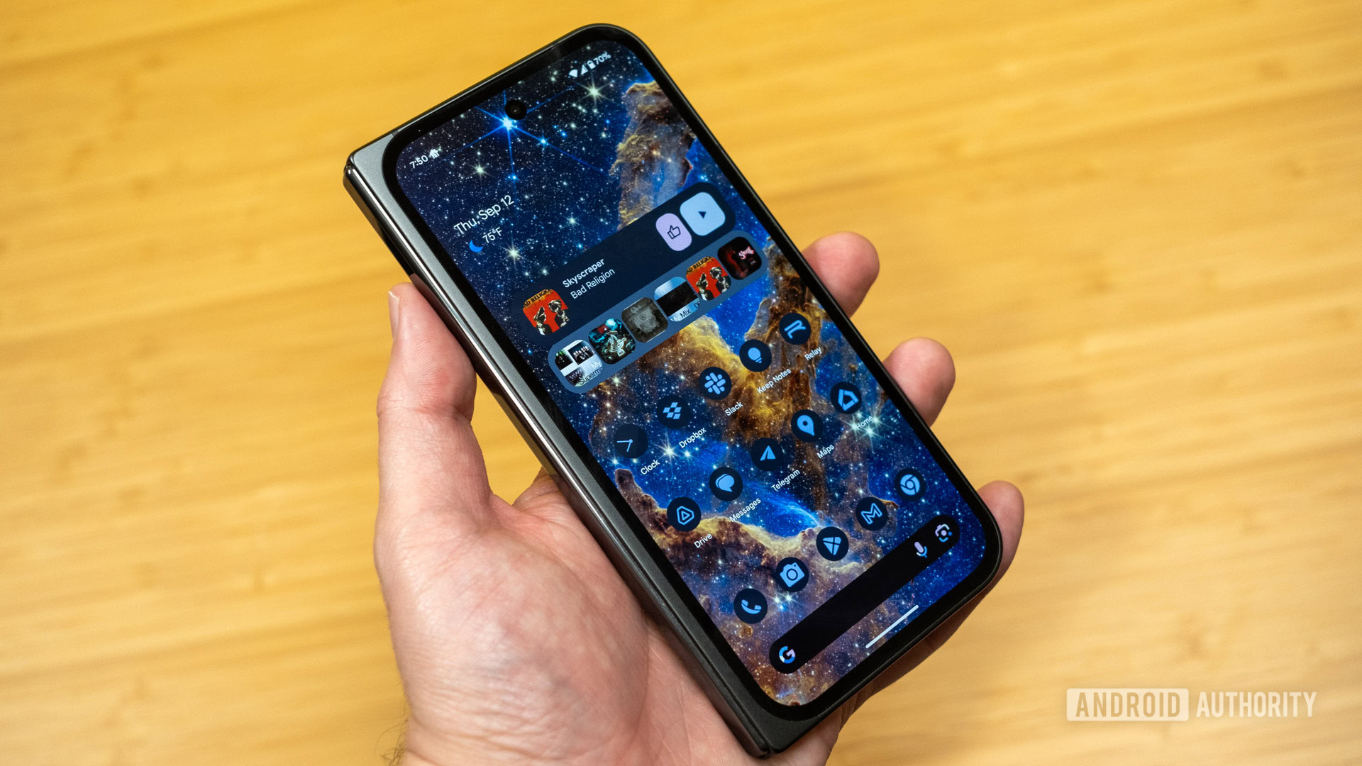 Pixel 9 Pro Fold in hand angled