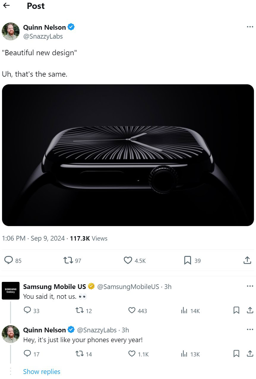 Samsung’s attempt to troll Apple for lazy designs immediately backfires