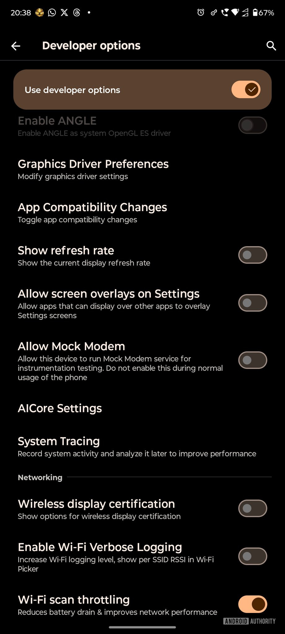 AICore settings on the Motorola Edge 50 Ultra