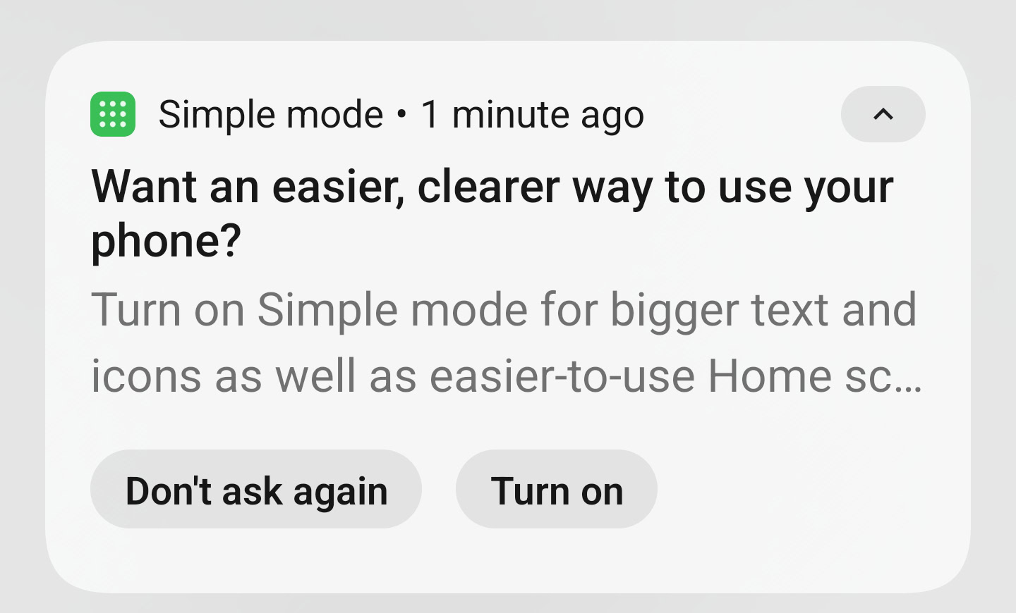 Alert to try Simple Mode in OxygenOS 15