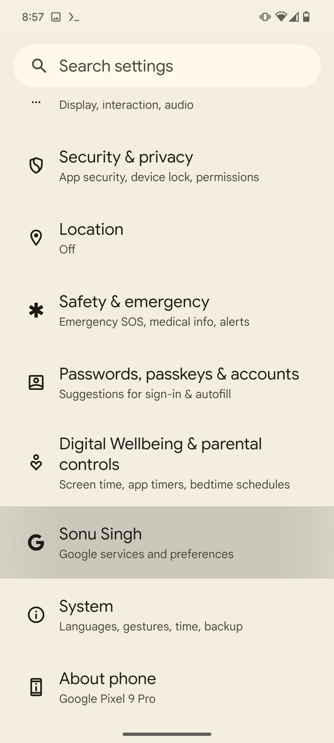 Android settings 2