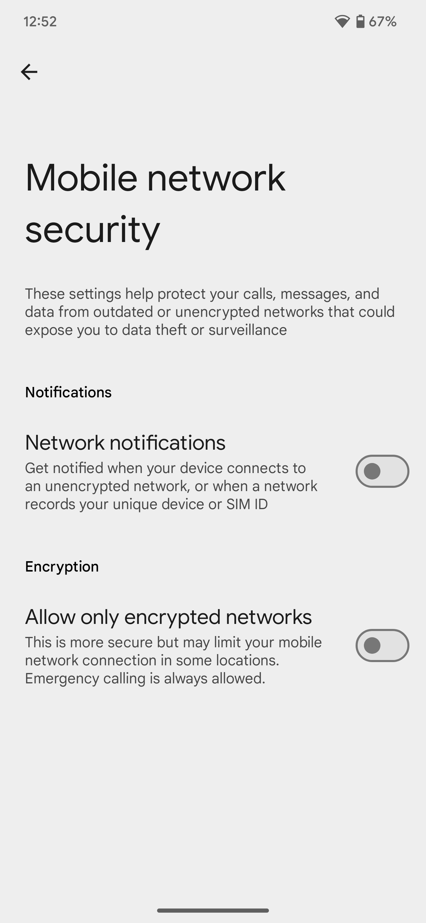 Android 15 Beta 3 mobile network security settings