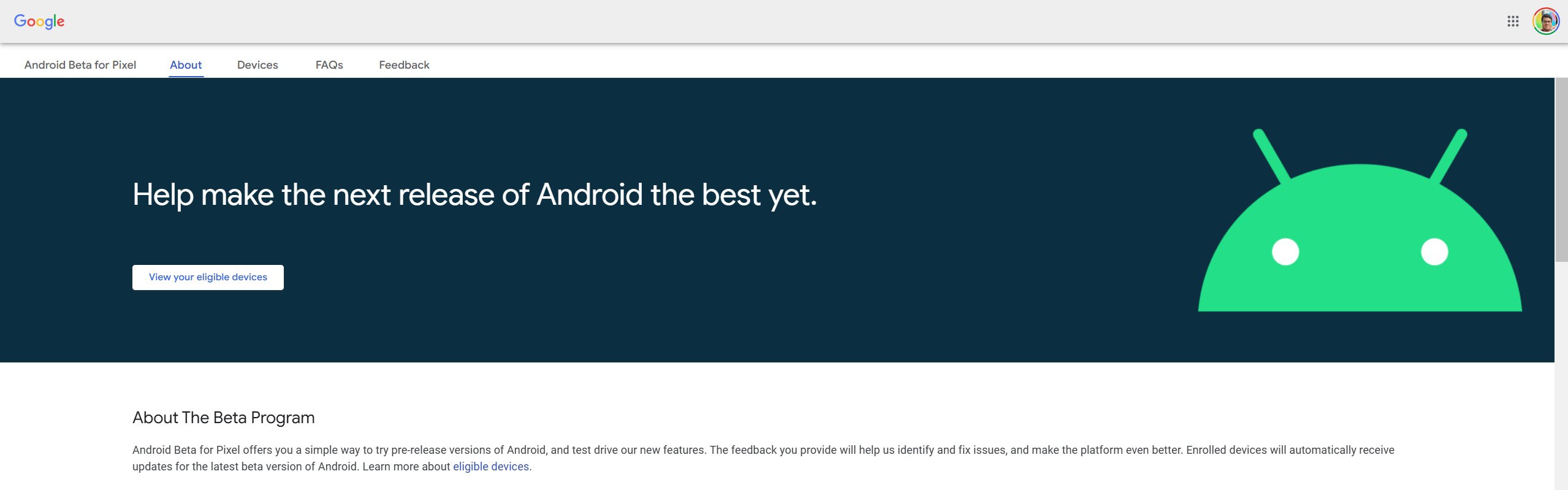 Android Beta program sign up